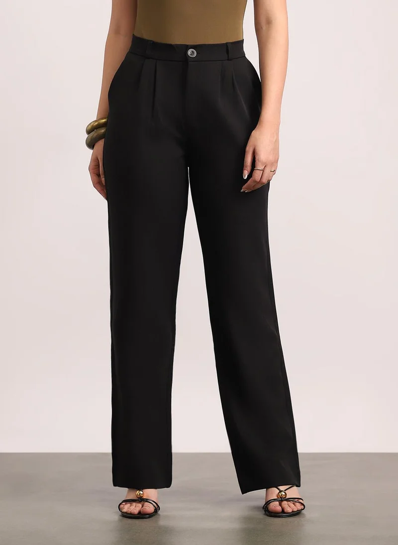 Urbano Fashion Women's Black Loose Baggy Fit Solid Korean Pants Stretchable